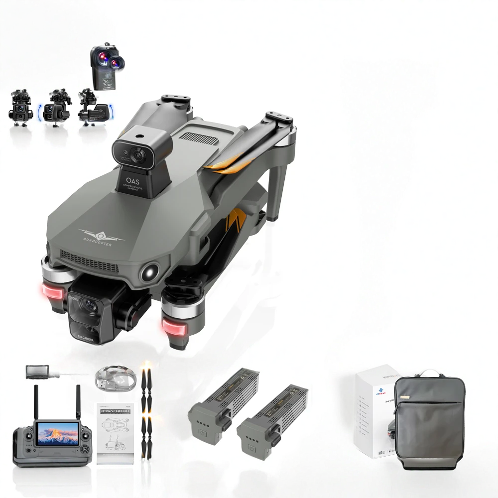 Drone Professionnel KF100 MAX 4K avec Nacelle 3 Axes, GPS et Écran 5,5 Pouces